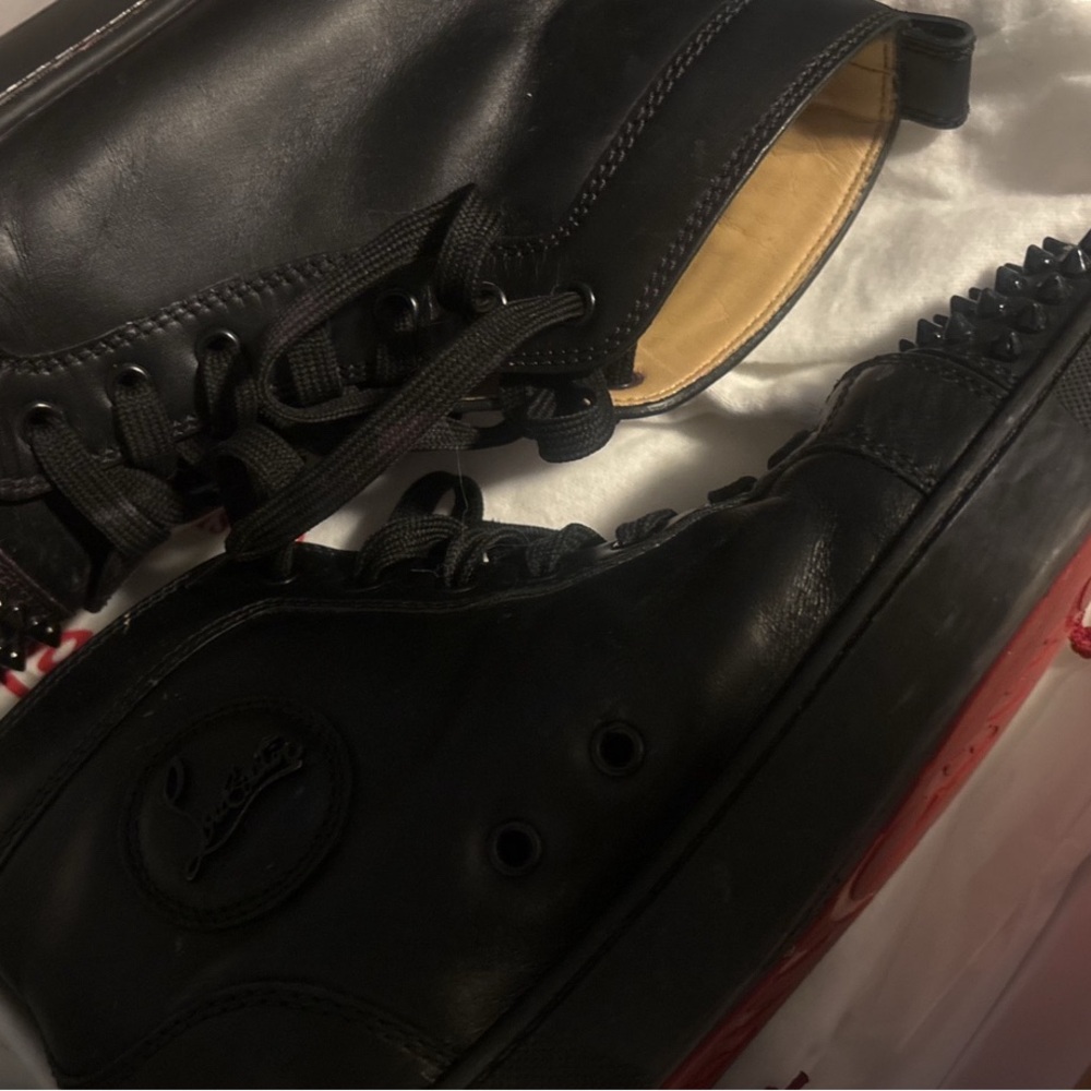 Christian Louboutin Black and Red Sneakers